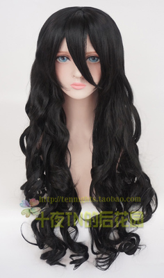 taobao agent Ten Night TN black curly COS wigs around 80 cm