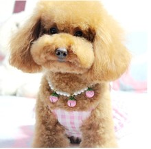 Украшения для животных Ожерелье для домашних животных Тедди Собака Клубничный Колокольчик Жемчужное Ожерелье