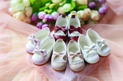 taobao agent [Flower Ling] 1/4bjd/MSD/MDD shoes cute lace bow cake shoes, giant baby leather shoes