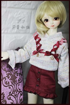 taobao agent +P sauce private cabinet+BJD six -point MSD Xiongmei three -point 346 points 346 points daily leisure lace wood ear short skirt