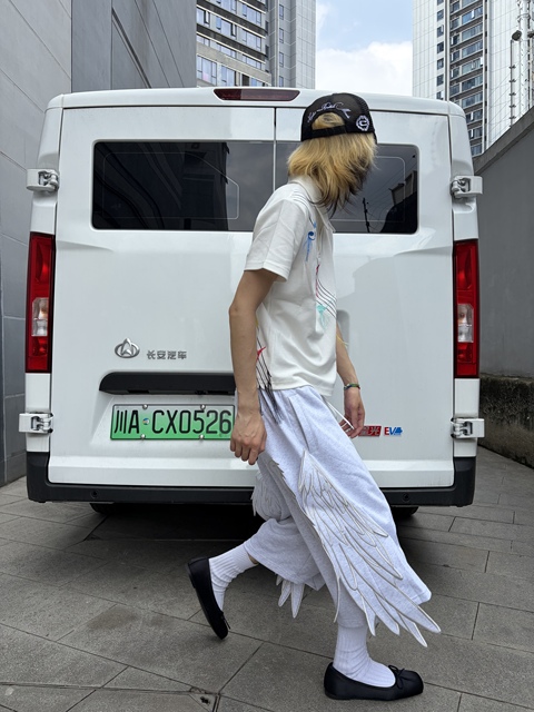 ANGEL WING PATCHWORK SHORTS image 7