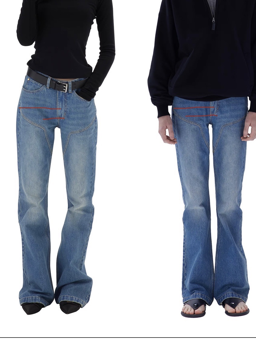 FaxCopyExpress Denim03 紧身喇叭牛仔裤Fax Flared Jeans - Taobao