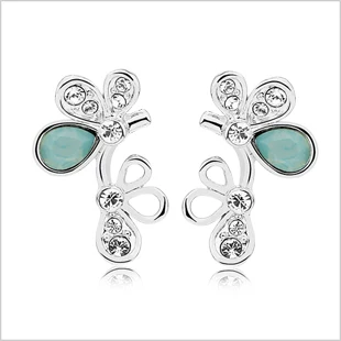 [Секционные серьги вод Crystal подарокня модный1069]