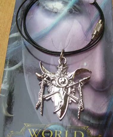 游戏周边魔兽世界 争霸 暗夜精灵族徽章标志项链 手机绳  钥匙扣