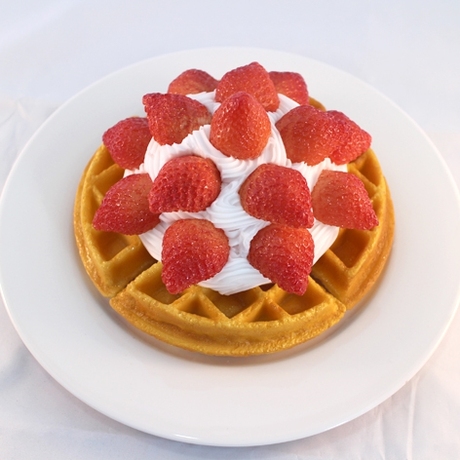 仿真草莓松饼华夫饼模型 支持定制订做西式简餐模具橱柜展示道具