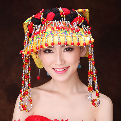 彝族舞蹈演出头饰彝族舞蹈头饰少数民族头饰苗族头饰