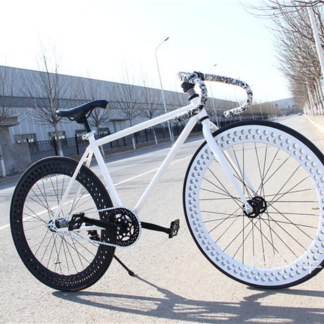 正品 死飞自行车 70镂空刀圈 自行车学生车弯刀肌肉倒刹倒骑