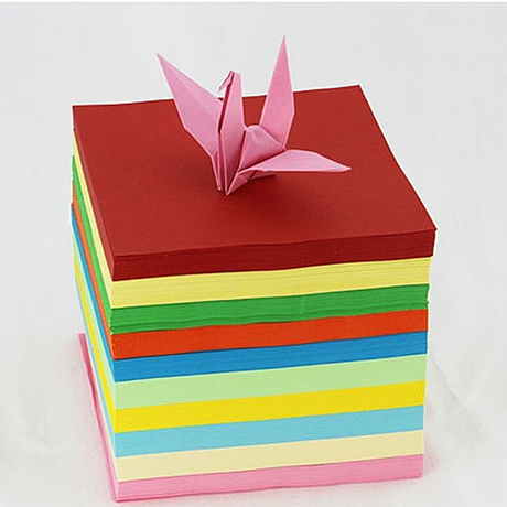 彩色手工纸千纸鹤折纸玫瑰花爱心叠纸儿童手工材料10色100张5岁起
