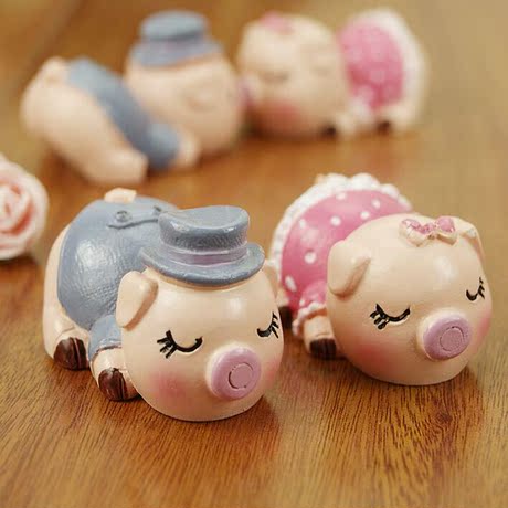 情侣小猪工艺摆件 创意家居生活馆装饰用品 生日送老婆浪漫小礼物