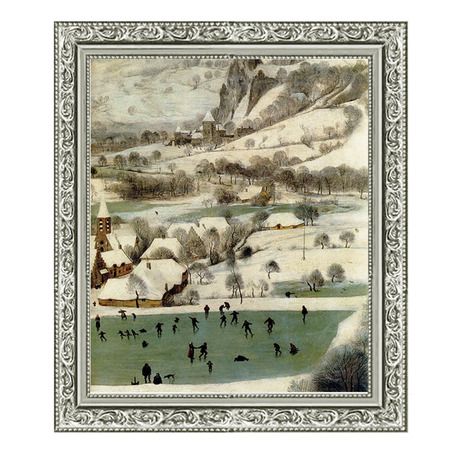 艺微有框画装饰画世界名画老彼得勃鲁盖尔冬季猎人雪中猎人