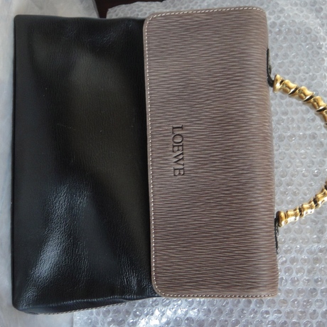 【国内现货】loewe正品女士蛇骨手提包棕配黑色 日本中古店 二手