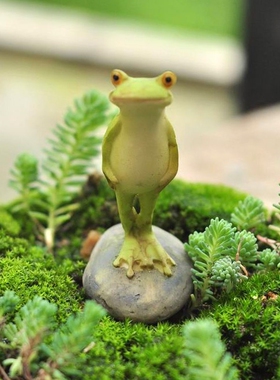 创意健身房装饰品节操蛙瑜伽摆件青蛙运动减肥人物工艺品生日礼物