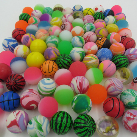 32号混装橡胶弹力球弹弹球儿童玩具批发扭蛋机专用弹跳球100个装