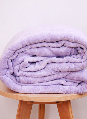 纯色毛毯子双面法兰绒法莱珊瑚双层加厚单双人床单空调毛巾盖被