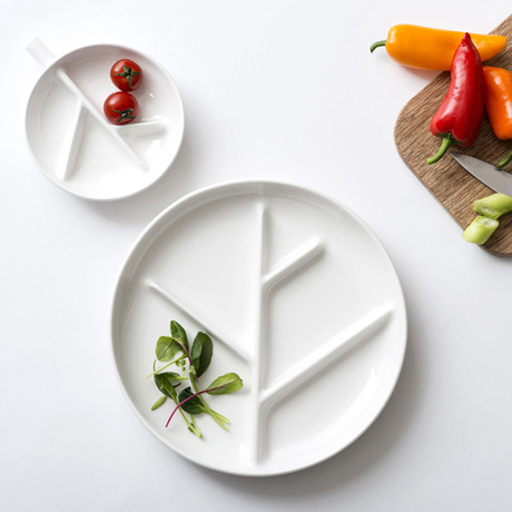24.00 树枝形分餐盘 快早餐盘陶瓷环保家用碟创意简约北欧小清新文艺