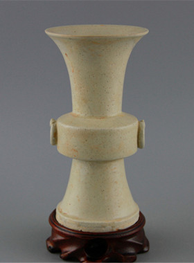 宋定窑白釉开片盘口瓶 仿古做旧出土瓷器 古玩古董收藏 易定落款