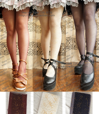 taobao agent Japanese thin starry sky, socks, Lolita style