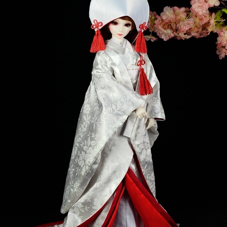 蘭亭←|bjd/sd娃衣 bjd和服 和風全尺寸 白無垢 花草紋-紅