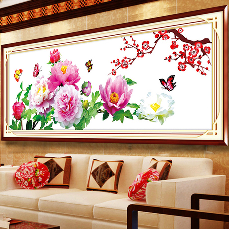 您可以在下面的板块中挑选喜欢的宝贝 印花十字绣花香蝶舞牡丹花草