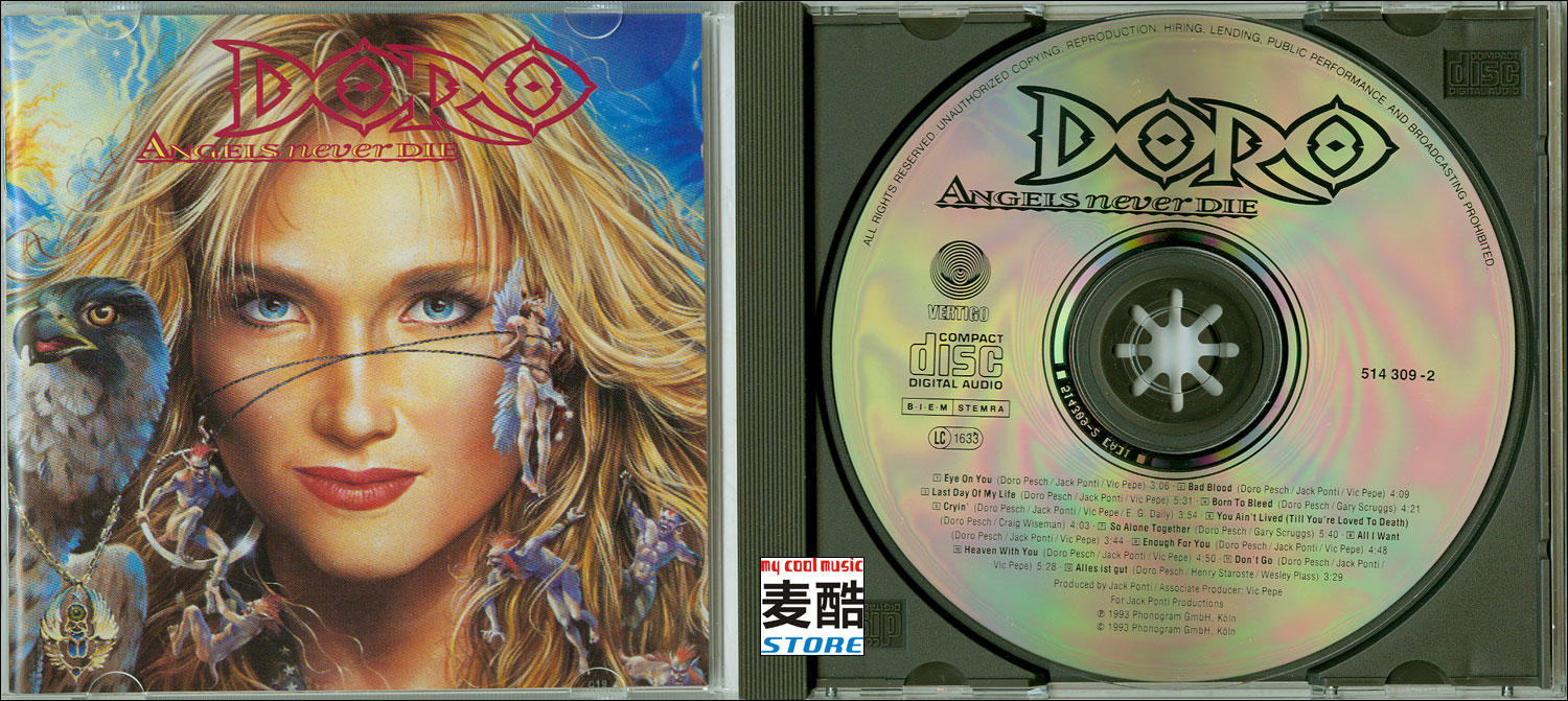 

Музыка CD, DVD Doro Angels Never Die 1993 IFPI