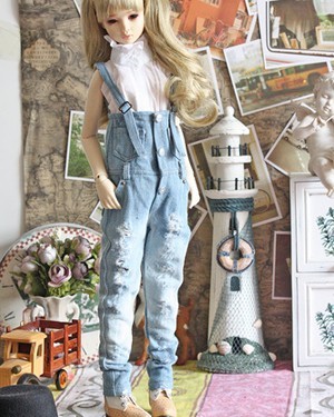 taobao agent SD doll bjd baby clothing salon puppet clothes 65cm 3 4 female baby band band jeans spot EDPG001