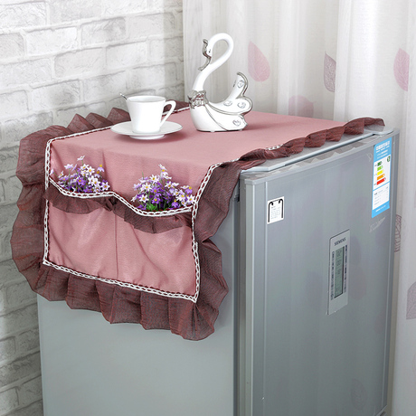 骆易家 双开门冰箱防尘罩对开门冰箱罩巾布艺单开门冰箱套帘盖巾