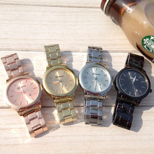 Steel belt, golden calendar, men's watch, fashionable women's watch, Aliexpress, ebay, pink gold
