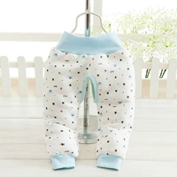 Осенний детский пуховик для мальчиков для новорожденных, хлопковые удерживающие тепло штаны, бандаж пупочный, высокая талия