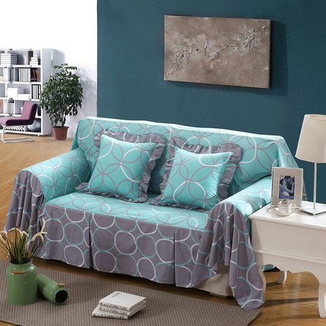 纯全棉田园布艺沙发套全盖全包定做皮罩巾垫简约时尚夏天防尘布