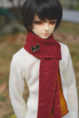 taobao agent ◆ Bears ◆ BJD baby clothing A163 red and yellow double -sided wool long scarf 1/4 & 1/3 uncle