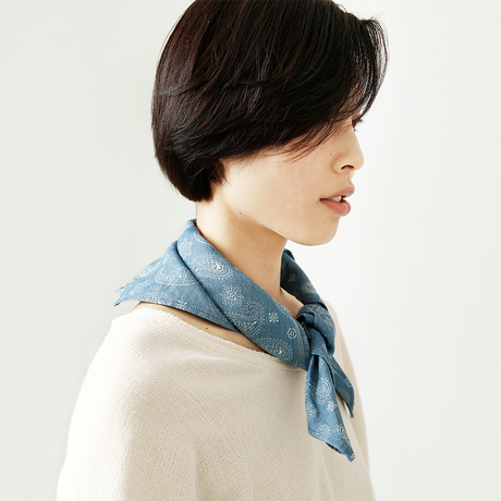 素白已然-纯棉牛仔方巾