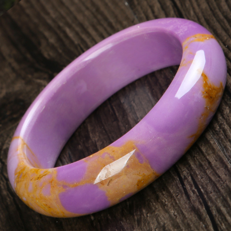 紫云母(丁香玉)手镯女款 异象高瓷细腻 晶体共生胶花 福利开秒