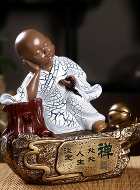 陶瓷紫砂摆件创意传统工艺品抽象桌面办公家居饰品平安佛一心向佛