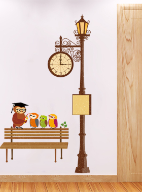 创意房间装饰品简约客厅电视背景墙装饰贴纸温馨家居墙纸贴画路灯