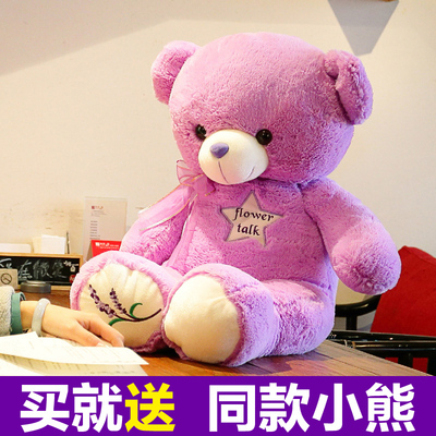 薰衣草小熊布娃娃泰迪熊公仔大熊毛绒玩具熊抱抱熊生日礼物女生号-热