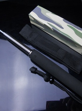 车载甩鞭棍三节伸缩合金弹簧棍子自卫防身武器用品保安巡逻器材棒