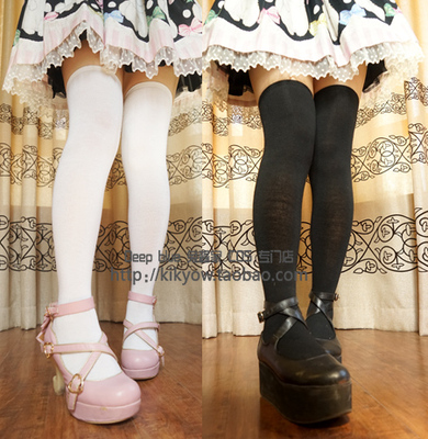 taobao agent Universal high boots, black and white socks, cosplay