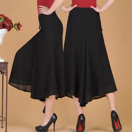 中老年女装裤裙夏装雪纺材质时尚妈妈装中长款韩版宽松版正品包邮