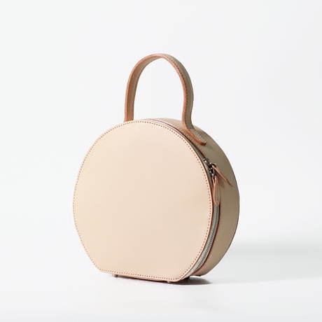 begall手工植鞣真皮圆饼包时尚头层牛皮圆形包手提圆包