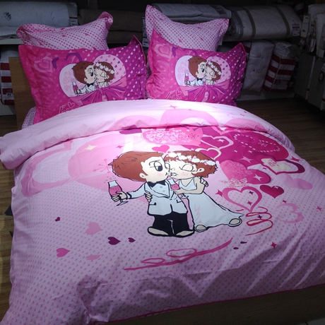 正品多喜爱婚庆六件套喜玫瑰结婚6件套全棉时尚婚庆床品 干杯爱情