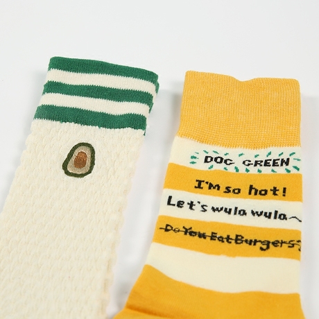 tyakasha塔卡沙纹理和横条长筒袜jgn84 两双装(不支持退换货)