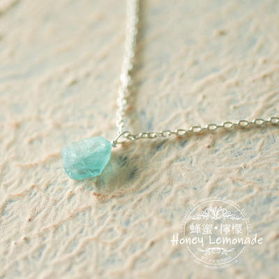 taobao agent HL honey lemon natural ice blue apatite raw ore necklace size can be customized BJD baby jewelry accessories