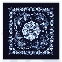 Гуйчжоу -окрашивание Anshun Wax Dye Стало тканевая ткань маленькая квадратная шарф краситель цветочная ткань бабочка Dance Flying Flower 90x90см
