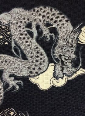 日本制 和风大手帕手绢 100%纯棉 加厚龙纹 男士用52*52cm