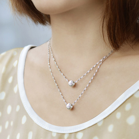 纯s925银项链无吊坠银饰品配链锁骨链瓜子链银项链女镀白金防过 