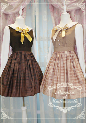 taobao agent [Le Chocolat] Vice Brand M & M Mataron chocolate series OP long -sleeved dress