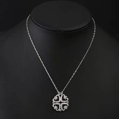 【黄胖家】镀18k金 十字花可两带幸运项链