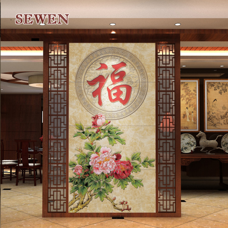 【客厅电视背景墙】_福字墙砖图片_瓷砖壁画价格_搭配分享 - 爱逛街