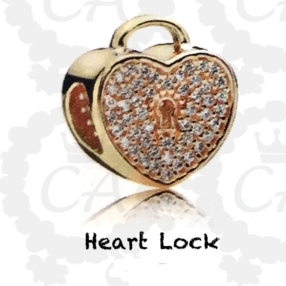 

Украшение "Сделай сам" 2015 Pandora 14K Heart Lock 833CZ