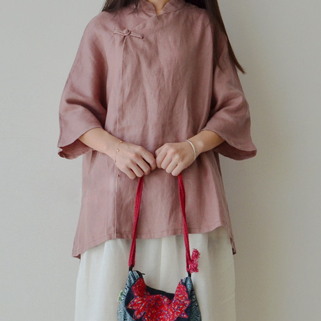 【斜襟棉麻上衣】_盘扣棉麻上衣图片_盘扣斜襟上衣价格_搭配分享 - 爱